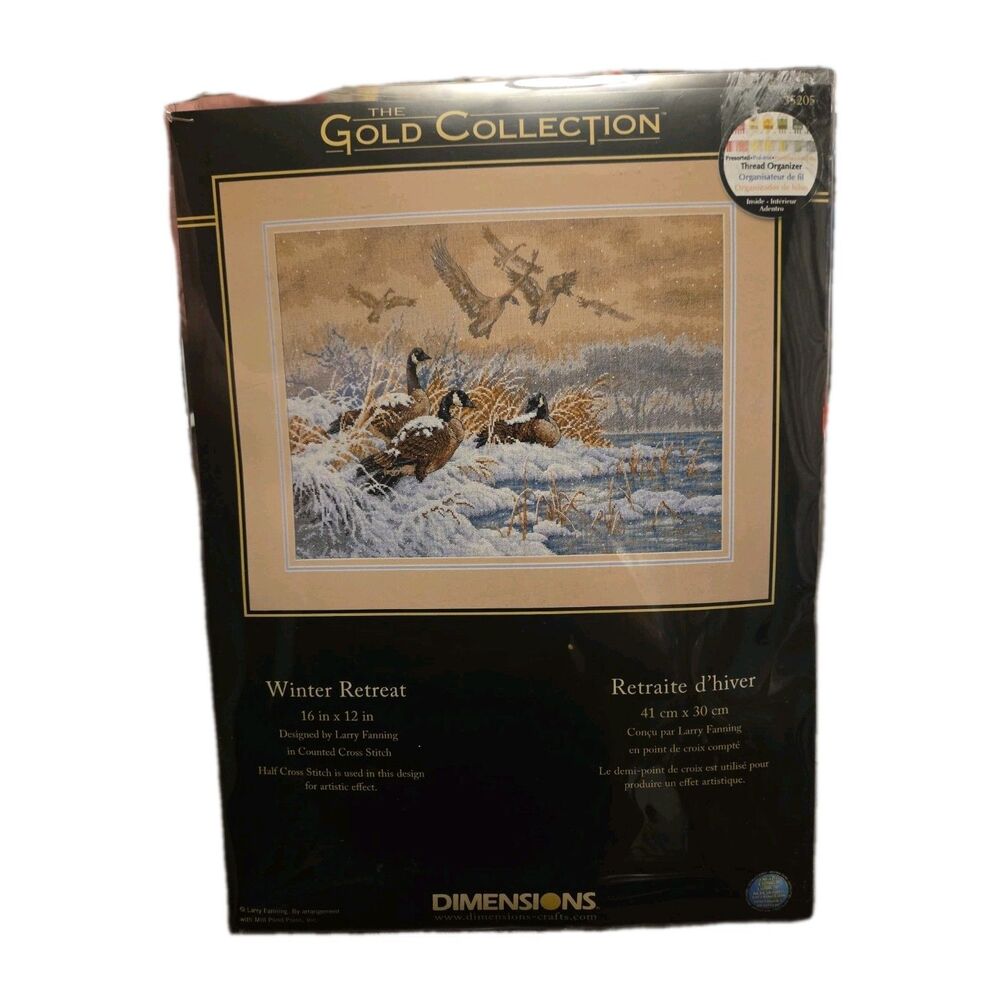 Dimensions Gold Cross Stitch WINTER RETREAT Kit 35205 NOS Sealed Geese 2007